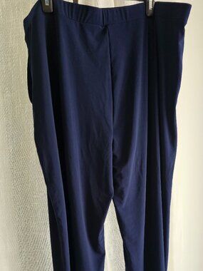 Susan Graver Petite A715063 LK Luxe Straight Leg Pants Navy Size P1X NWT